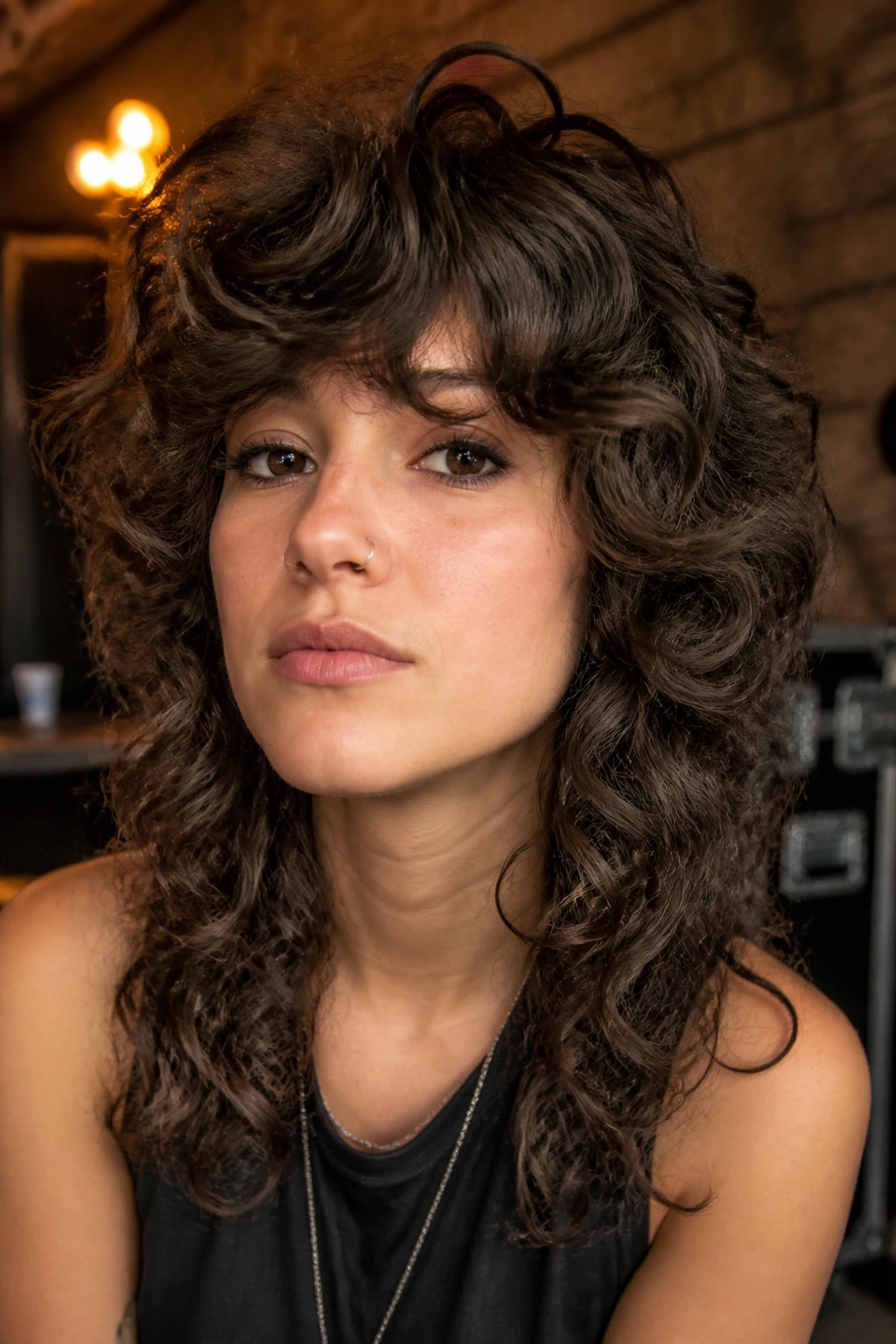 Close-up of rounded wolf-shag with airy side fringe