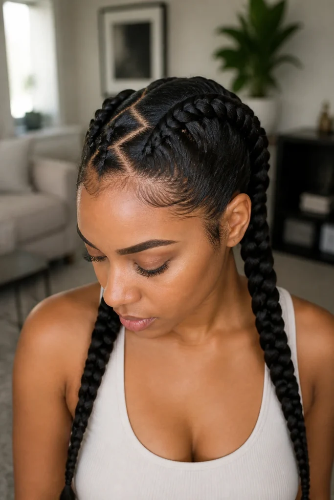 22 Double Dutch Braids for Black Women with Wavy Hair