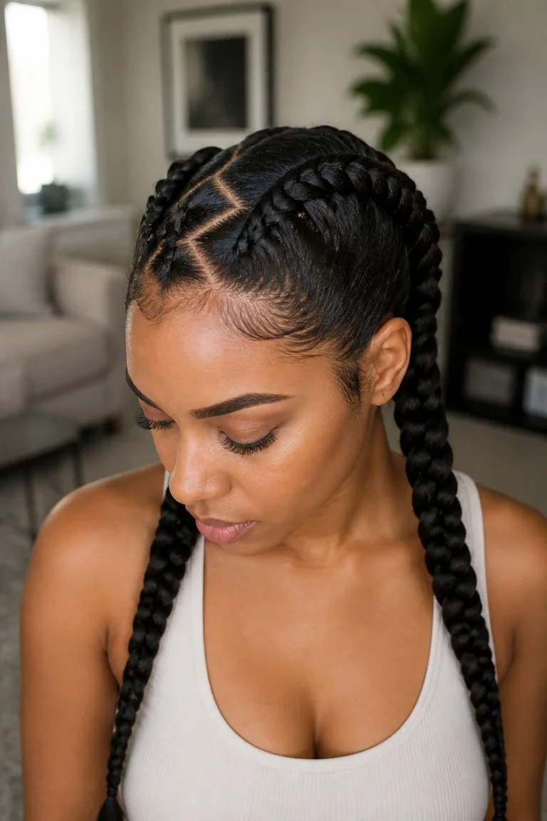 22 Double Dutch Braids for Black Women with Wavy Hair
